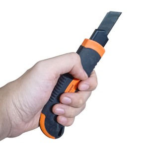 Dao Rọc Giấy Kapusi K-8747 Cao Cấp Khổ 18mm, Lưỡi Thép CRV SK5 Sắc Bén, Cán Nhựa Bọc Cao Su, Tặng 3 Lưỡi, BH 12 tháng