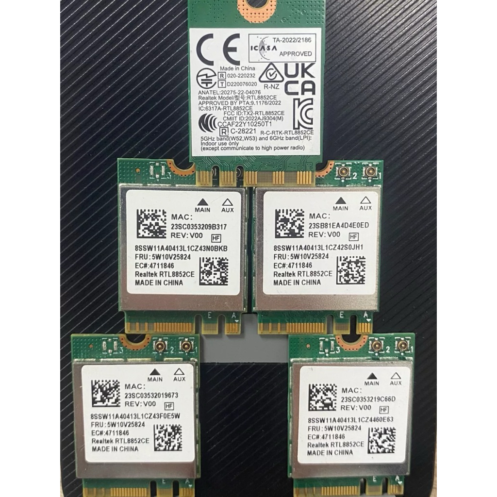 Card wifi 6E. WIFI 6E băng tần 6GHz, bluetooth 5.3. Chip RTL8852CE ...