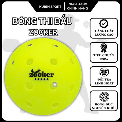 Bóng Pickleball Thi Đấu Zocker Five Star bóng đúc nguyên khối,quỹ đạo bay ổn định,đạt chuẩn USAPA
