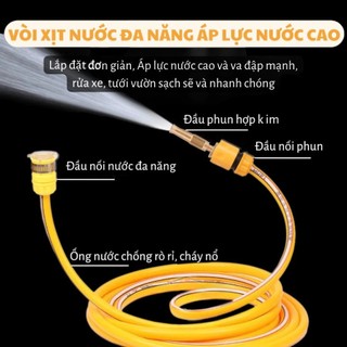 Bộ Vòi Xịt Tăng Áp Đa Năng 5M – Kèm Đầu Nối, Vòi Phun 3 Chế Độ, Áp Lực Mạnh, Ống Chống Rò Rỉ