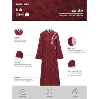 [New1] Áo Dài Linh Lan, Chất Vải Lụa Nhũ - Lụa Gân Thoải Mái, WAD002 SOME HOW STORE