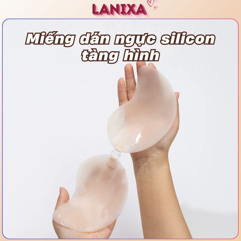 Miếng dán ngực Mango tàng hình keo silicon bám dính tốt tệp da khóa cài trước tiện lợi LANIXA D0156