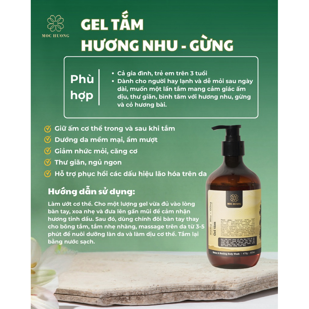 Gel Tắm Hương Nhu Gừng Mộc Hương