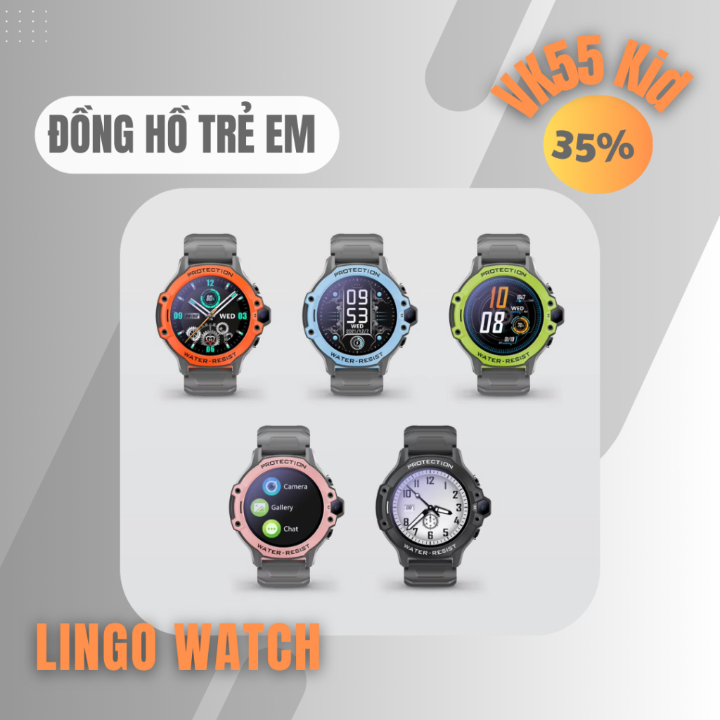 Đồng Hồ Thông Minh Trẻ Em VK55 – Gọi Video , Định Vị GPS, Pin 700mAh, Chống Nước IPX7 - Lingotrans