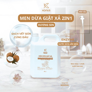 Men Dừa Giặt Xả 2in1 Hương Sen Konus Homecare Dành Cho Giặt Tay & Máy