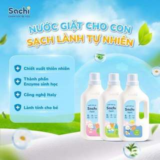 Nước giặt xả Sachi Organic làm sạch vết bẩn, hương thơm dịu nhẹ, an toàn cho bé 280g/ 2kg
