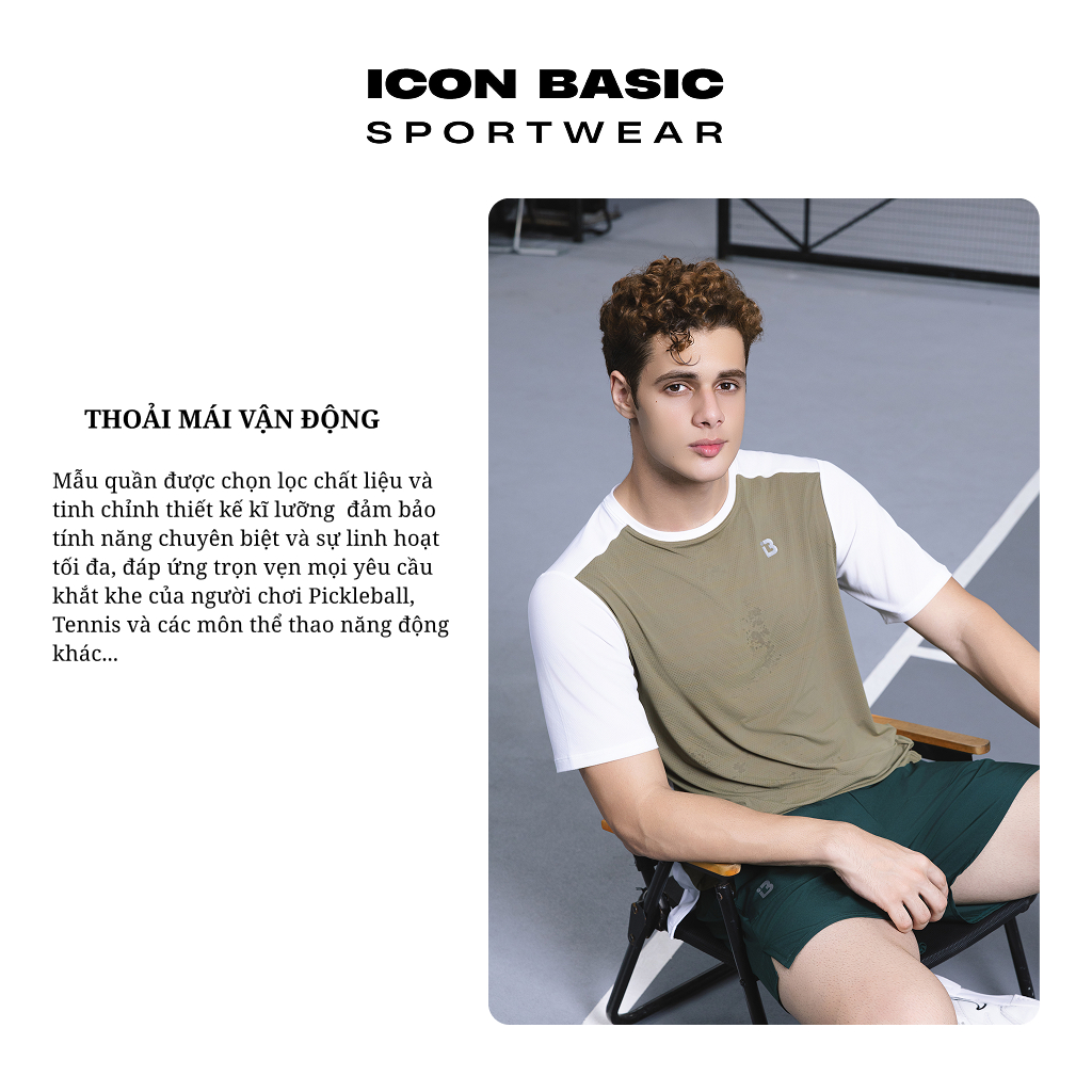 B ICON SHORT  Quần nam thể thao 2 lớp lót- ICON BASIC Sportwear