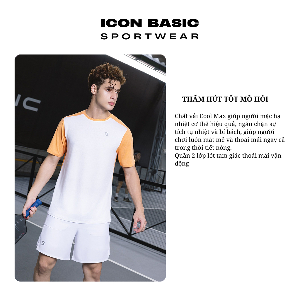 B ICON SHORT  Quần nam thể thao 2 lớp lót- ICON BASIC Sportwear