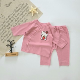 Bộ bé gái sơ sinh cài chéo cao cấp Bunny cho bé 3-10kg