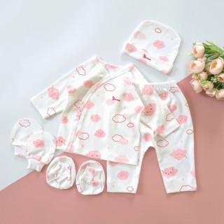 Bộ sơ sinh bé gái cúc chéo Bunny chất đẹp bao gồm nón vớ