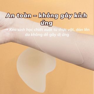 Miếng dán ngực keo silicon bám dính tốt mỏng nhẹ tệp da nâng đỡ ngực khóa cài trước tiện lợi D0156