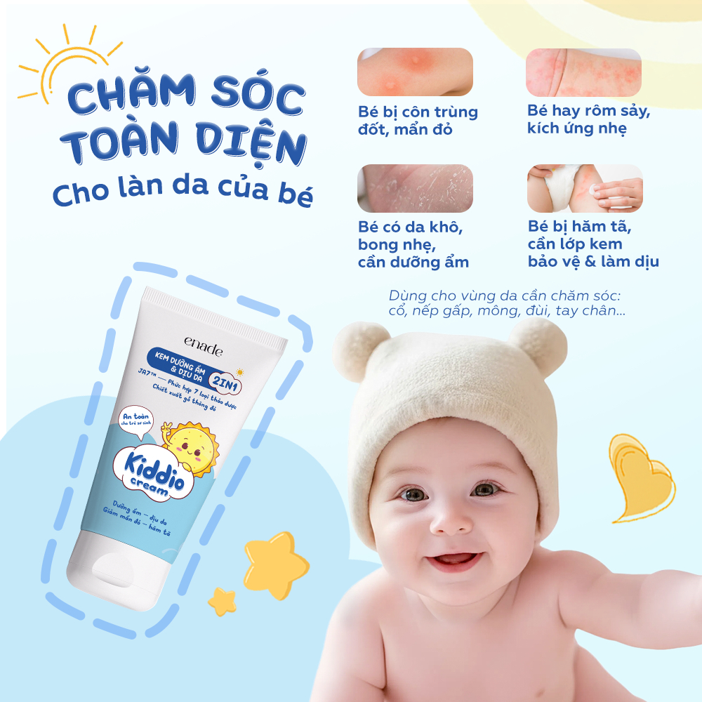 Kem Bôi Dịu Da Và Dưỡng Ẩm Cho Bé Da Khô,Kích Ứng,Muỗi Đốt,Hăm Tả-Phức Hợp 7 Loại Thảo Dược,Cho Bé Từ 0 Tháng Tuổi
