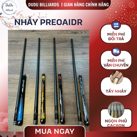 Cơ Bida Nhảy Predator-Cơ Bida Carbon Full đen Predator - Gậy Bida Phủ carbon Predator chuyên nghiệp