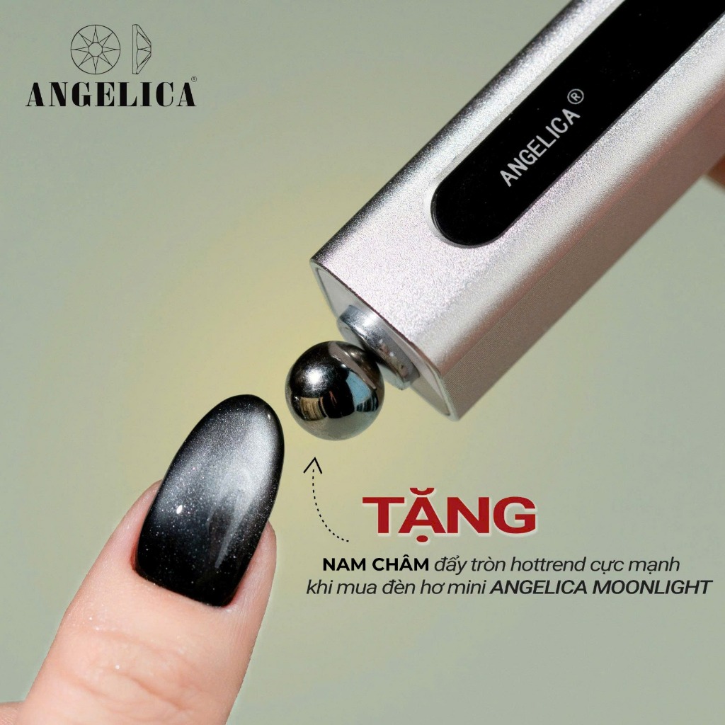 Đèn Hơ Mini Định Hình MOON LIGHT (Có Nam Châm Hơ Mắt Mèo) Chính Hãng ANGELICA - Cụm Đèn Wavelength Ánh Sáng Vàng Dịu mắt