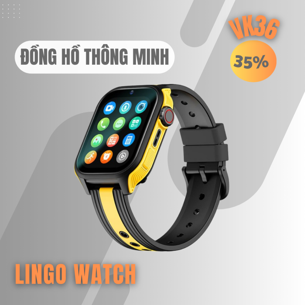Đồng Hồ Thông Minh Trẻ Em VK36 – Gọi Video 4G, Định Vị GPS+WiFi, SOS, Chống Nước IP67 - Lingotrans