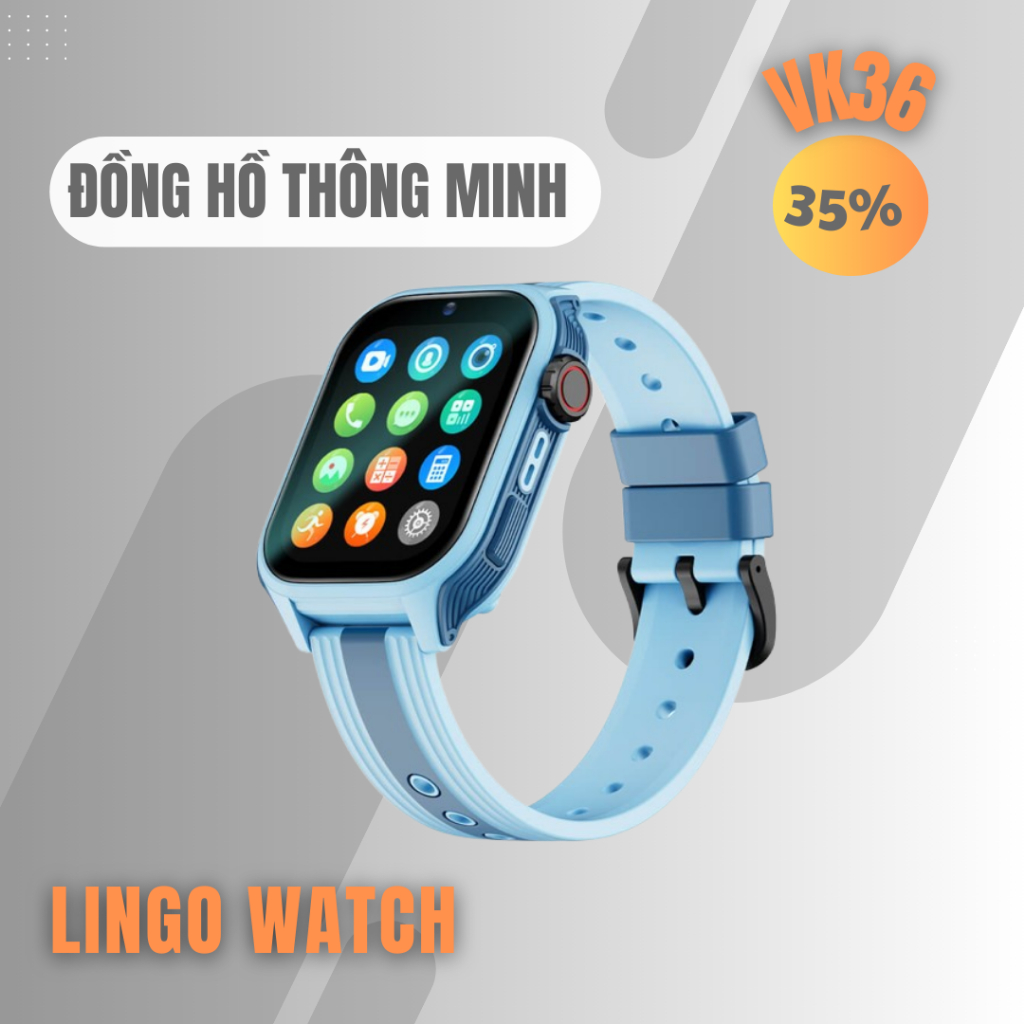 Đồng Hồ Thông Minh Trẻ Em VK36 – Gọi Video 4G, Định Vị GPS+WiFi, SOS, Chống Nước IP67 - Lingotrans