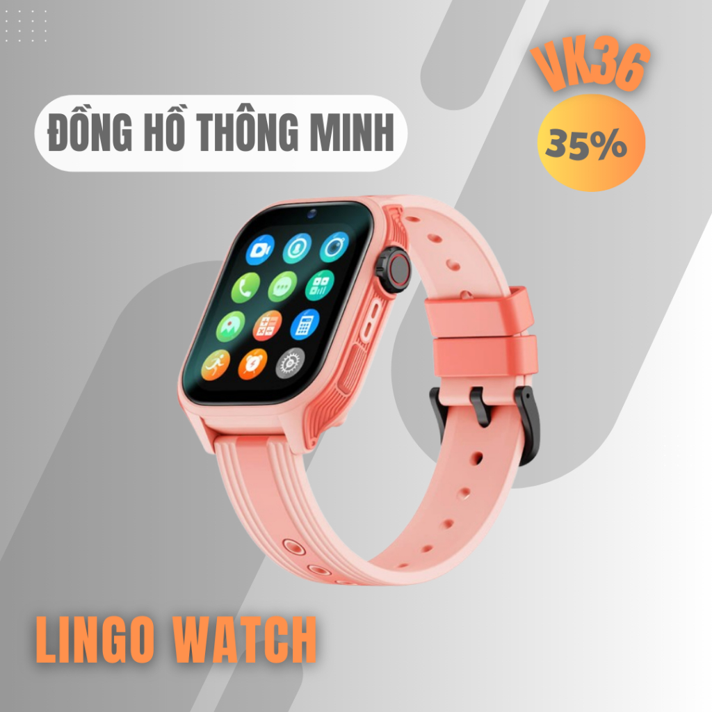 Đồng Hồ Thông Minh Trẻ Em VK36 – Gọi Video 4G, Định Vị GPS+WiFi, SOS, Chống Nước IP67 - Lingotrans