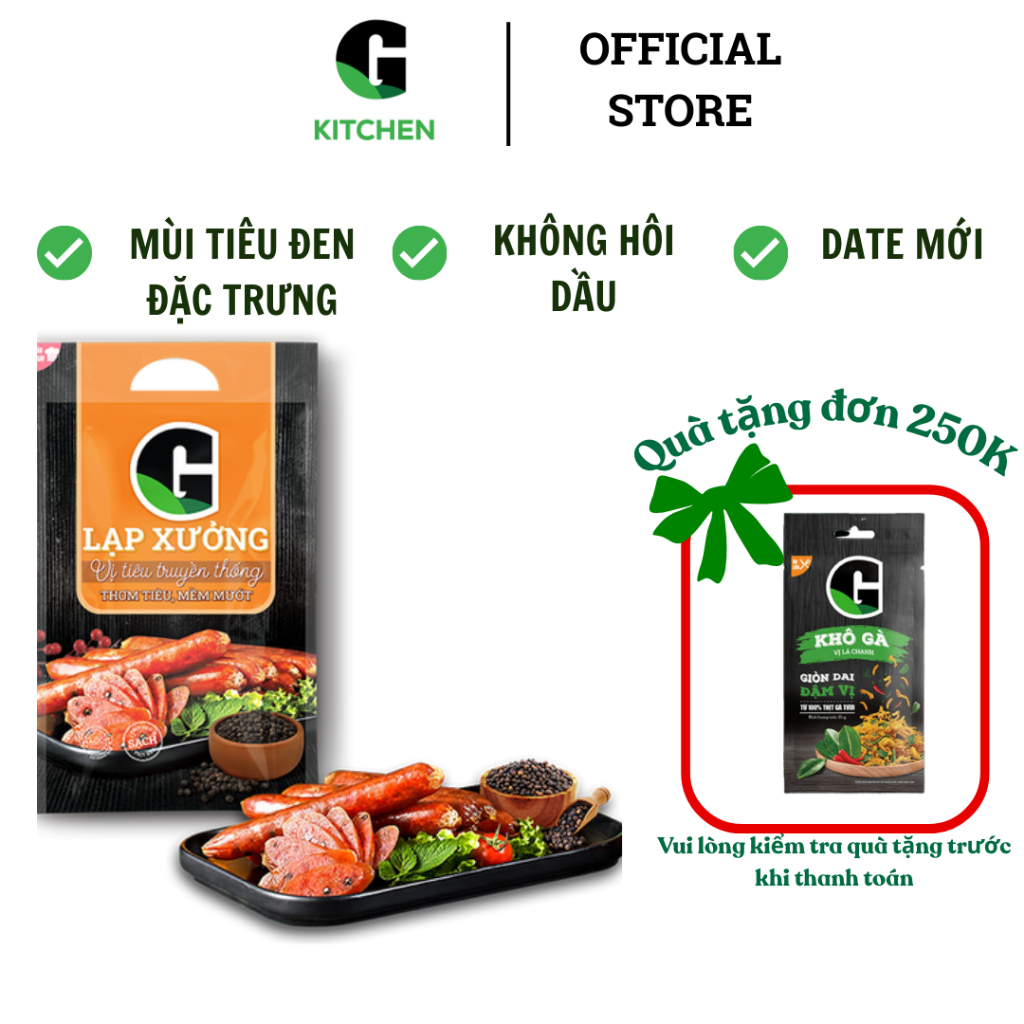 [Gía Sốc] Combo 3 túi Lạp xưởng vị tiêu truyền thống G 200g/500g [Giao toàn quốc]