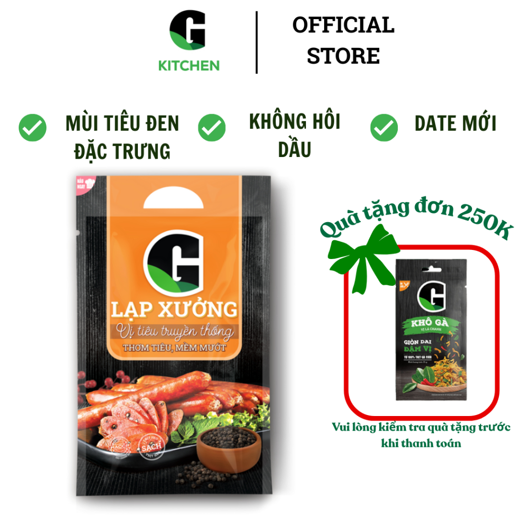 [Gía Sốc] Combo 3 túi Lạp xưởng vị tiêu truyền thống G 200g/500g [Giao toàn quốc]