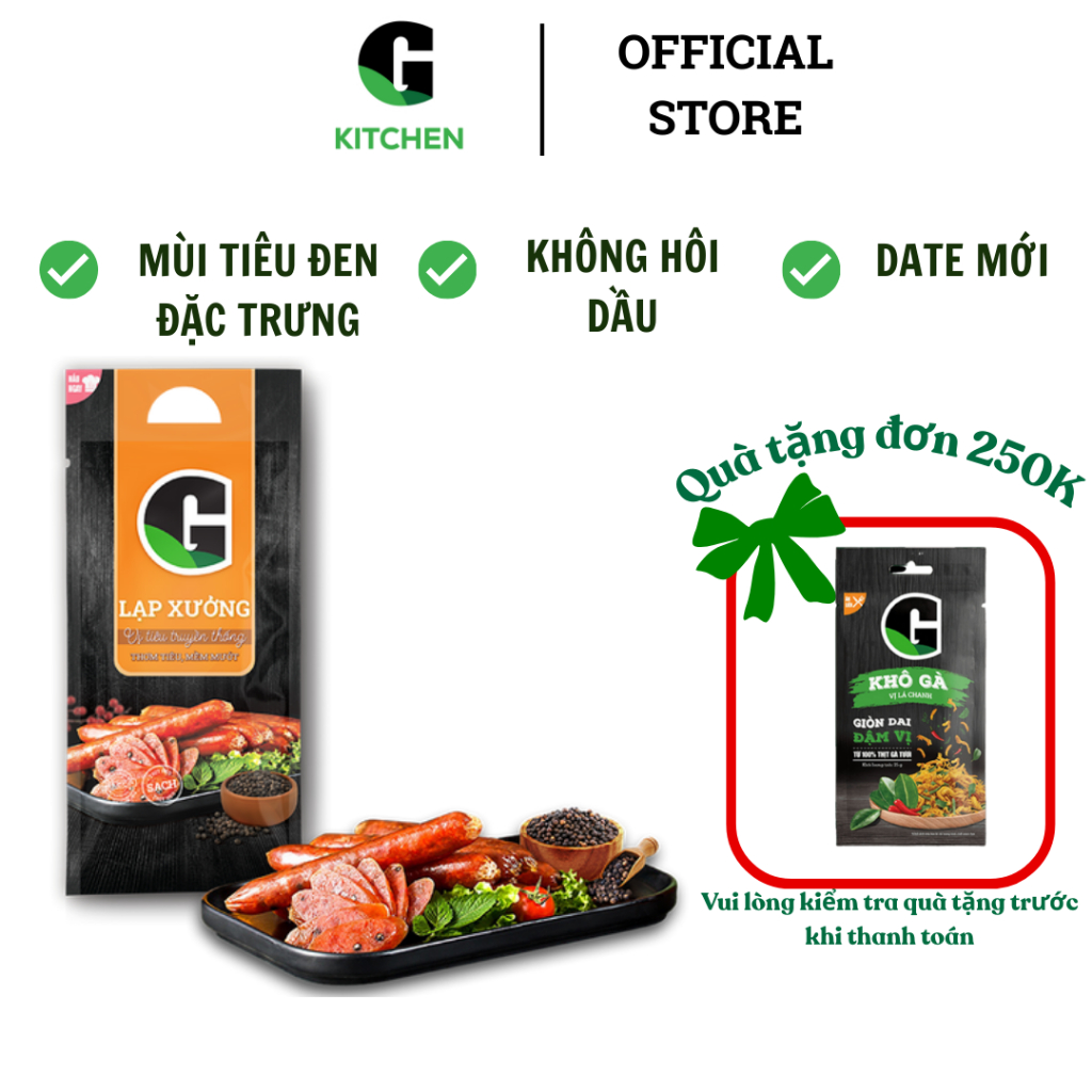 [Gía Sốc] Combo 3 túi Lạp xưởng vị tiêu truyền thống G 200g/500g [Giao toàn quốc]