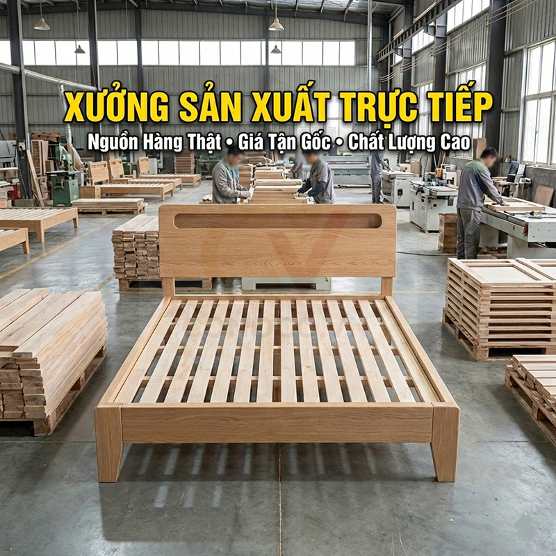Giường Ngủ Gỗ Tự Nhiên Cao Cấp   BẢO HÀNH 12 THÁNG Decor Phòng Ngủ Hiện Chắc Chắn Chắc Chắn