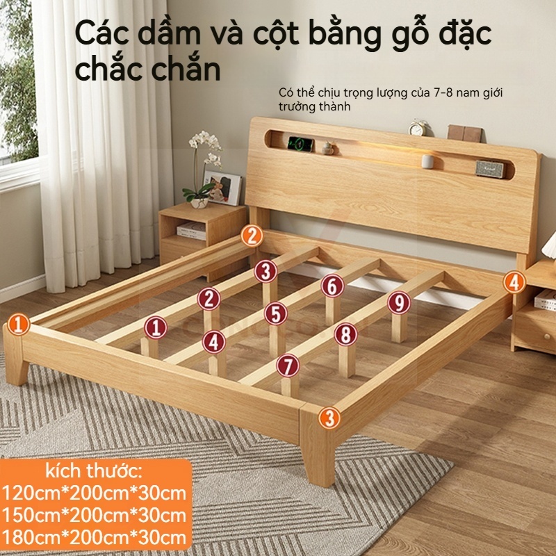 Giường Ngủ Gỗ Tự Nhiên Cao Cấp   BẢO HÀNH 12 THÁNG Decor Phòng Ngủ Hiện Chắc Chắn Chắc Chắn