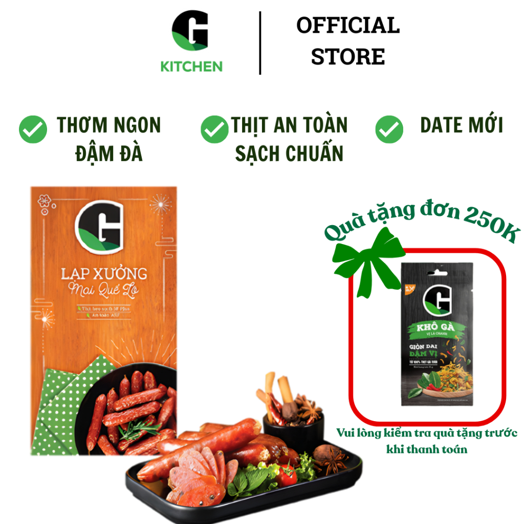 [Gía Sốc] Combo 3 Hộp Lạp xưởng Mai Quế Lộ G Kitchen 500g/200g [Giao toàn quốc HCM]