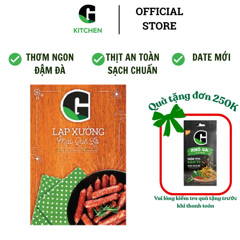 [Gía Sốc] Combo 3 Hộp Lạp xưởng Mai Quế Lộ G Kitchen 500g/200g [Giao toàn quốc HCM]