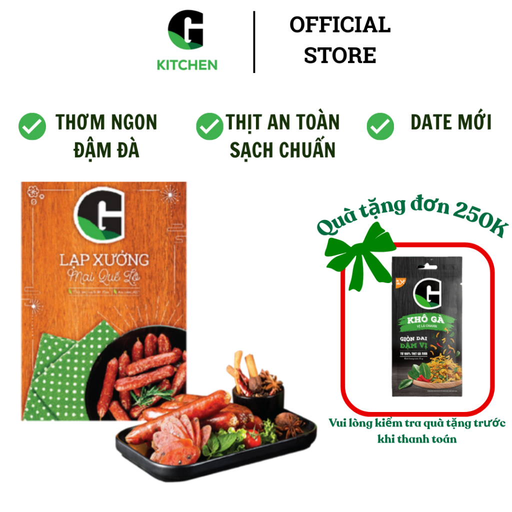 [Gía Sốc] Combo 3 Hộp Lạp xưởng Mai Quế Lộ G Kitchen 500g/200g [Giao toàn quốc HCM]