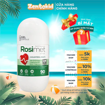 Viên Uống Rosimet Softcap Hỗ Trợ Giảm Mỡ Máu, Cải Thiện Tuần Hoàn Máu Lọ 90 viên