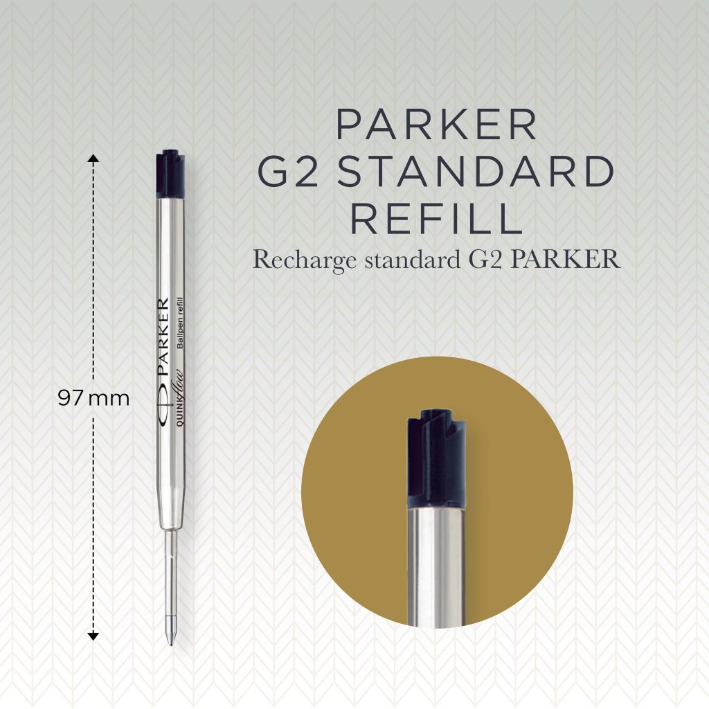 PARKER QUINK Ballpoint Pen Refill/Ngòi lớn 1.2mm/Broad/Ruột bút bi chính hãng/Đen Xanh/G2
