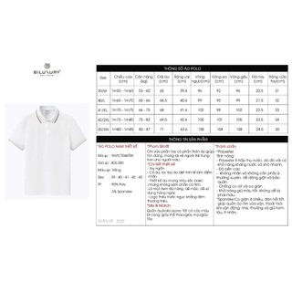 [T7_SALE 20%_HT] Áo Polo Trắng Thiết Kế Basic 9APCT046TRK Biluxury Thoáng Mát Bền Màu