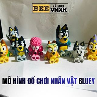 Set 10 mô hình đồ chơi nhân vật BLUEY cùng gia đình và những người bạn xuất dư, lỗi xước sơn - BEE VNXK