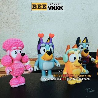 Set 10 mô hình đồ chơi nhân vật BLUEY cùng gia đình và những người bạn xuất dư, lỗi xước sơn - BEE VNXK