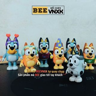 Set 10 mô hình đồ chơi nhân vật BLUEY cùng gia đình và những người bạn xuất dư, lỗi xước sơn - BEE VNXK