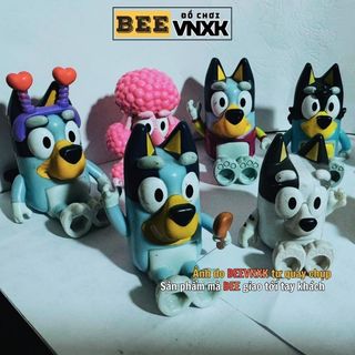 Set 10 mô hình đồ chơi nhân vật BLUEY cùng gia đình và những người bạn xuất dư, lỗi xước sơn - BEE VNXK