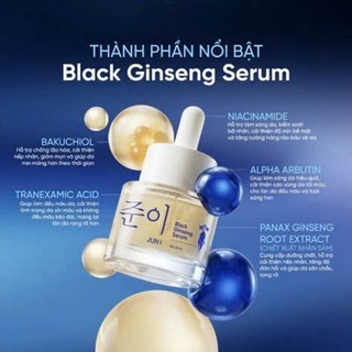 Tinh Chất Serum Black Ginseng Nhân Sâm Đen LUNYS, Dưỡng Trắng Da, Mờ Thâm Sạm, Hỗ Trợ Da Trẻ Trung