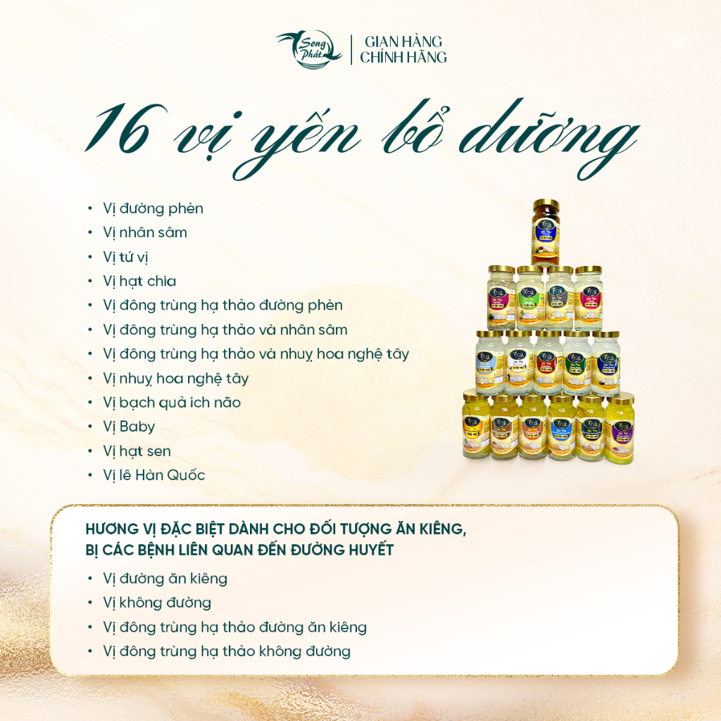 Thùng 84 hũ các vị Yến sào Song Phát 70ml