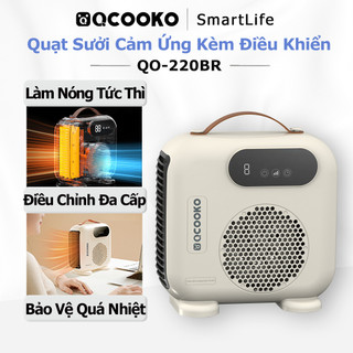 Máy Sưởi Cao Cấp Mini QCOOKO Quạt Sưởi Để Bàn 2 Chiều 2200W Làm Nóng Nhanh Tiết Kiệm Điện