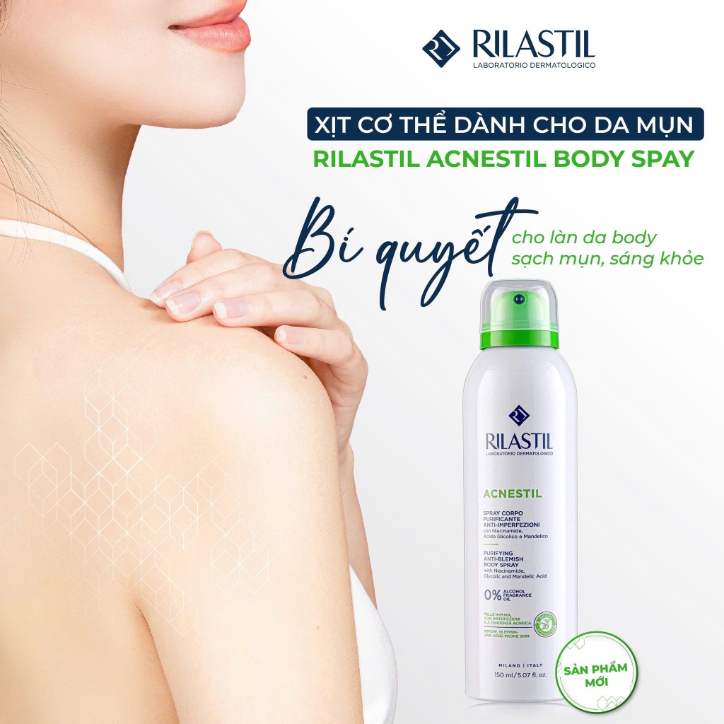 Xịt Cơ Thể Giảm Mụn, Thâm & Không Đều Màu Rilastil Acnestil Body Spray 150ml- Phương An House