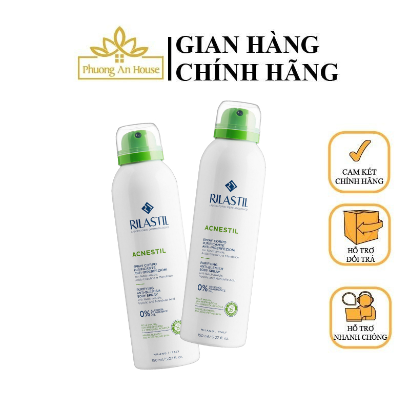 Xịt Cơ Thể Giảm Mụn, Thâm & Không Đều Màu Rilastil Acnestil Body Spray 150ml- Phương An House