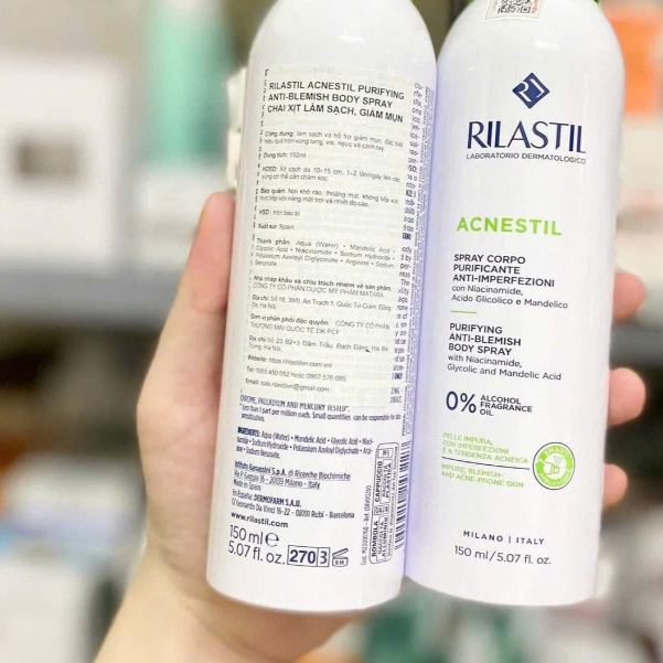 Xịt Cơ Thể Giảm Mụn, Thâm & Không Đều Màu Rilastil Acnestil Body Spray 150ml- Phương An House