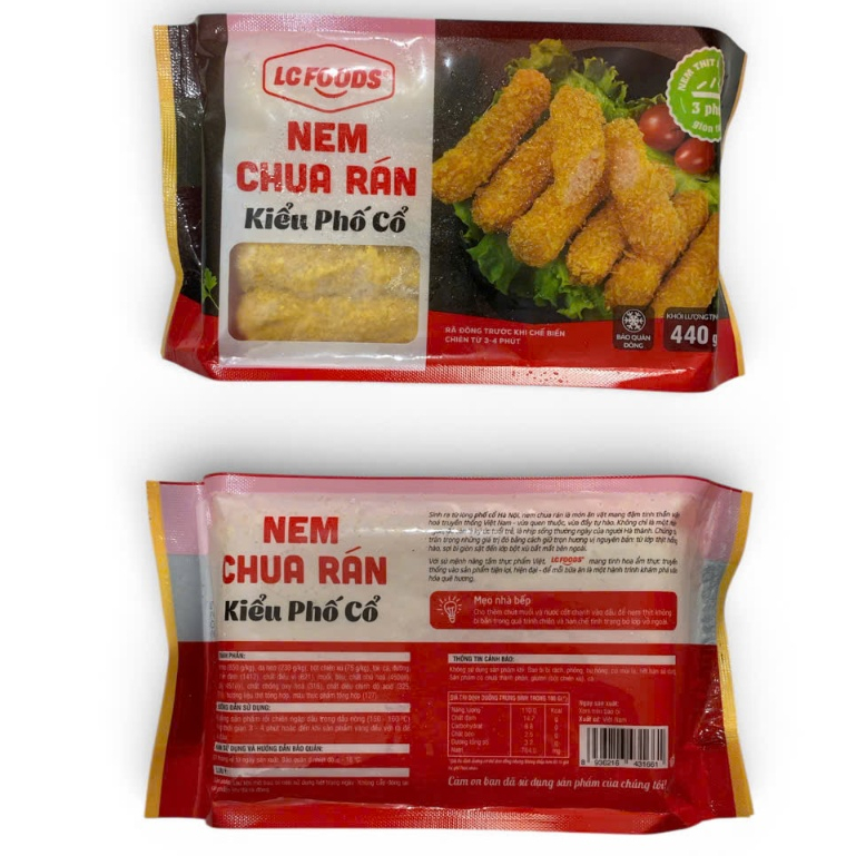 Nem Chua Rán Kiểu Phố Cổ LC Foods (Gói 440g) - Giòn Rụm, Chuẩn Vị Hà ...