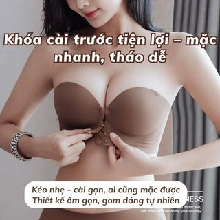 Áo ngực nữ không dây đúc su cài trước chống tụt, Áo lót nữ mút dày 5cm nâng ngực tạo khe DEVARI A806