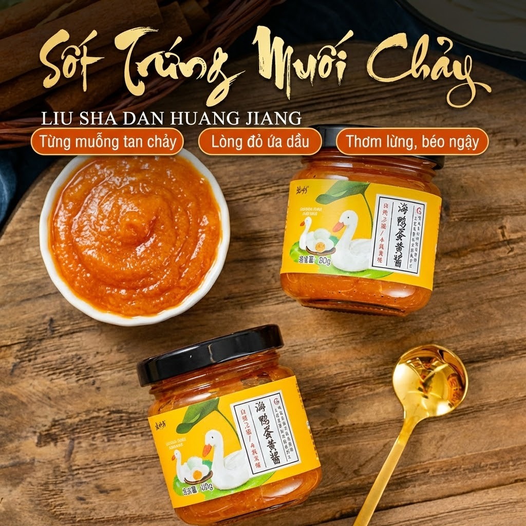 Sốt Kim Sa Trứng Muối Chảy 80g Liu Sha - Vị Béo Ngậy Tan Chảy, Không Tanh, Sánh Mịn Chấm Bánh Mì, Làm Bánh Luka Food