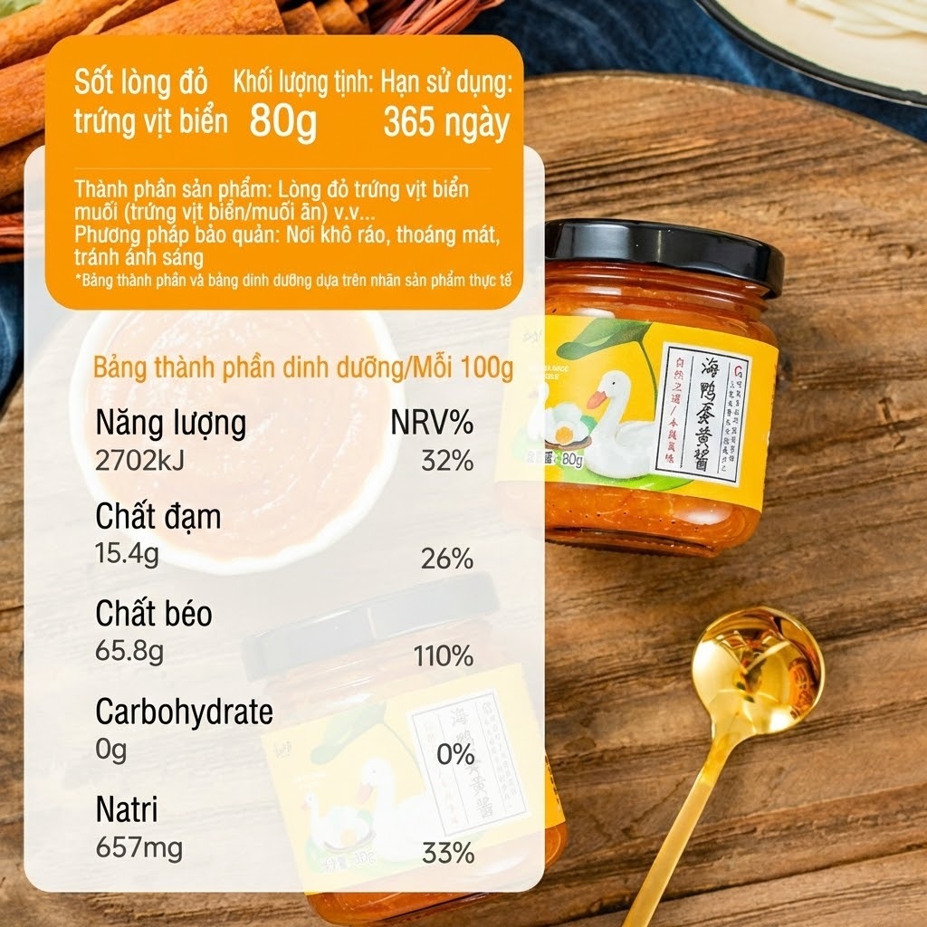 Sốt Kim Sa Trứng Muối Chảy 80g Liu Sha - Vị Béo Ngậy Tan Chảy, Không Tanh, Sánh Mịn Chấm Bánh Mì, Làm Bánh Luka Food