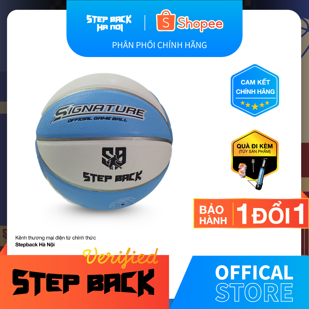 Bóng rổ Signature Stepback chính hãng - bóng rổ tiêu chuẩn số 7 cho indoor/outdoor
