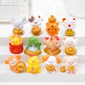 Mô hình 12 con giáp dán đỉnh màn hình, bàn làm việc, đỉnh gương, trang trí taplo xe hơi