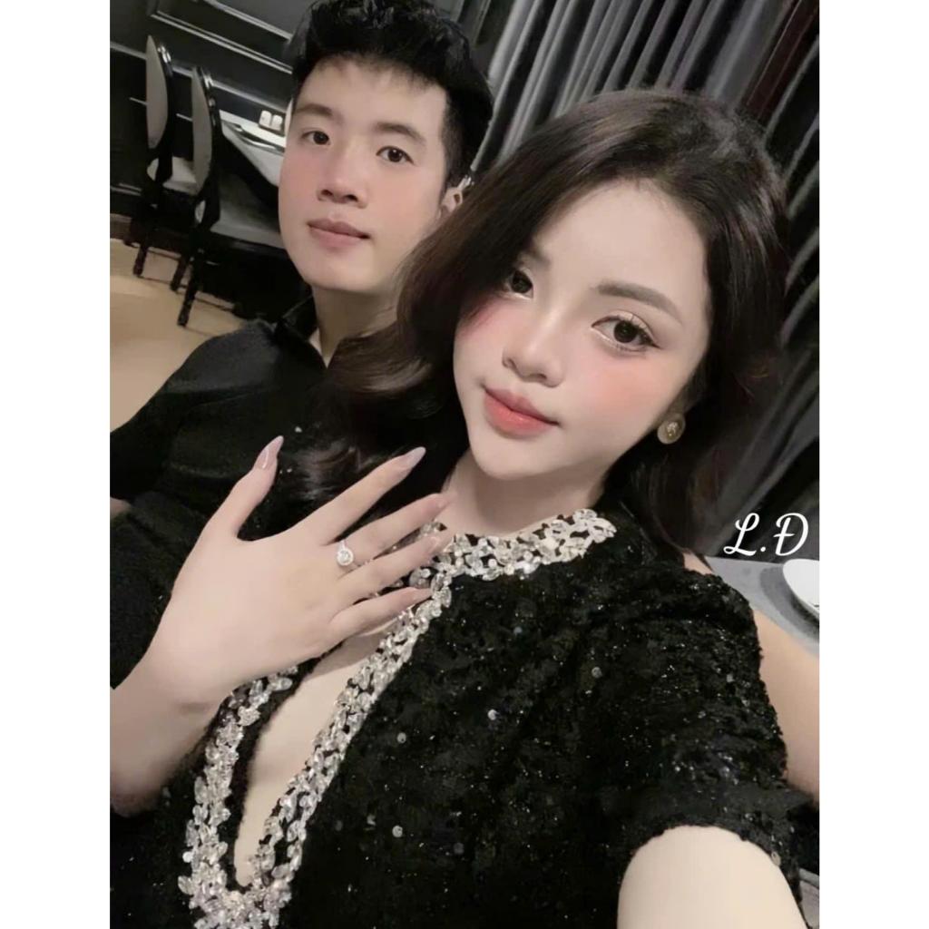 Đầm Ngắn  Đính Kim Sa Sang Chảnh Cổ Viền Ngọc – Váy Dạ Hội / Dự Tiệc Gợi Cảm by Chamie Store