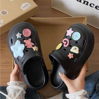 Dép sục nữ đế cao 4cm đế bằng kèm charm NSL kiểu sandal quai hậu dễ thương CS-240 Mita